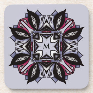 Dessous-de-verre Goth Monogramme noir violet gothique Mandala