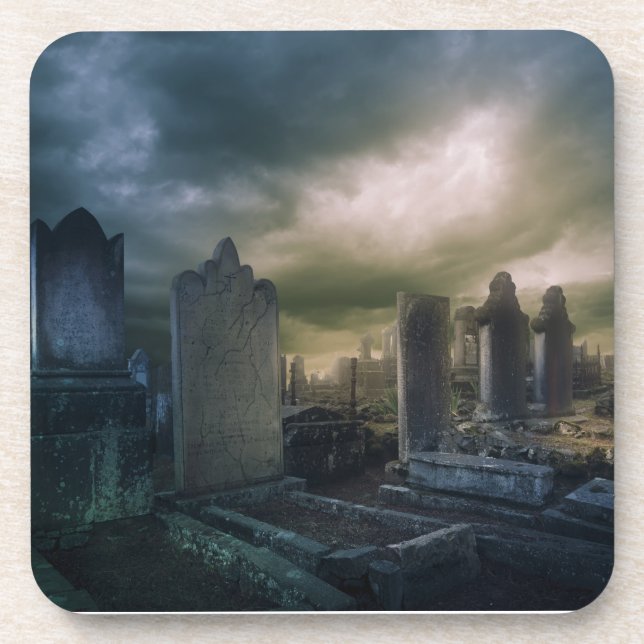 Dessous de verre gothique de boisson de cimetière (Devant)