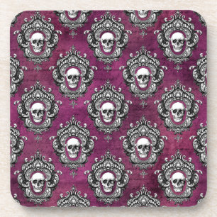 Dessous-de-verre Gothique du crâne et du violet