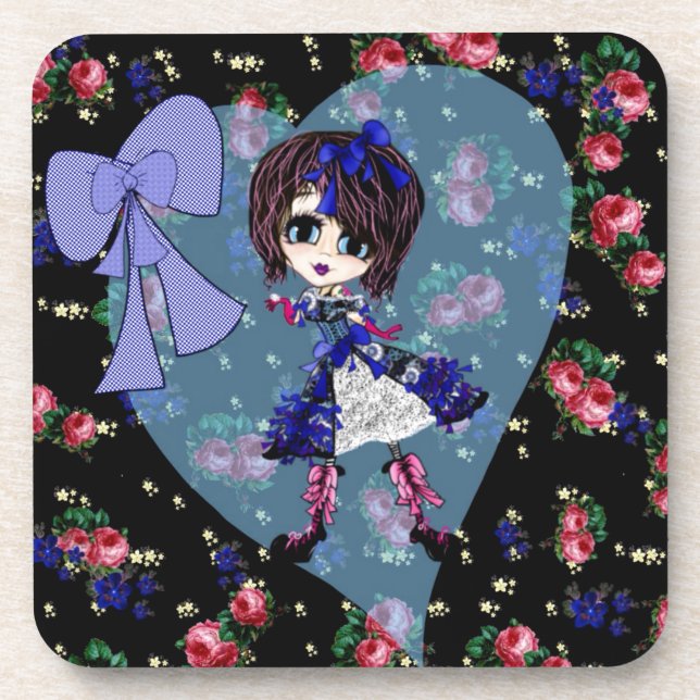 Dessous-de-verre Gothique Lolita Saphire cadeaux bleu girly (Devant)