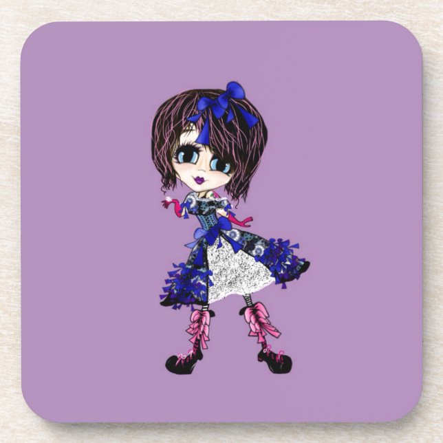 Dessous-de-verre Gothique Lolita Saphire cadeaux bleu girly (Devant)