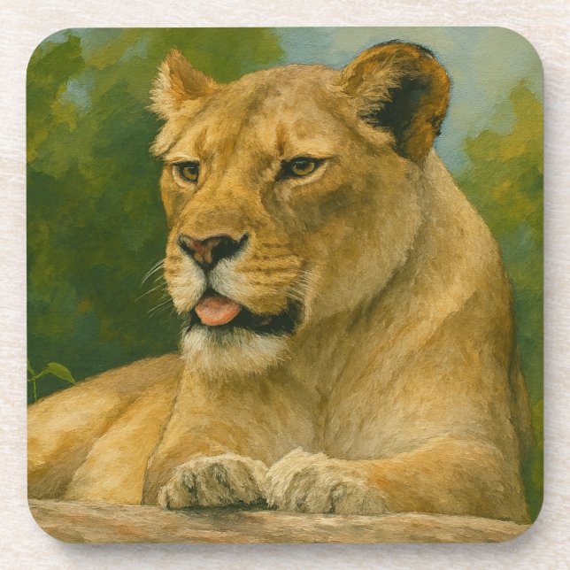 Dessous-de-verre Grace Skybound - Lioness sur la haie (Devant)
