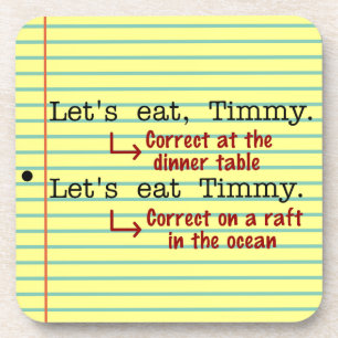 Dessous-de-verre Grammaire de la ponctuation amusante