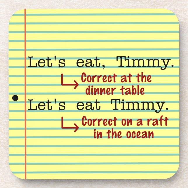 Dessous-de-verre Grammaire de la ponctuation amusante (Devant)