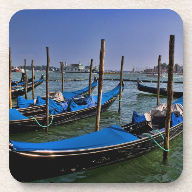 Dessous-de-verre Grand Canal avec des gondoles alignées (Devant)