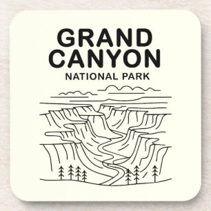 Dessous-de-verre Grand Canyon National Park Line Art