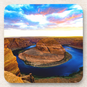Dessous-de-verre Grand Canyon Roches rouges et eau bleue Belle