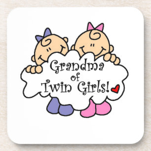Dessous-de-verre Grand-mère de jumeaux cadeaux de filles