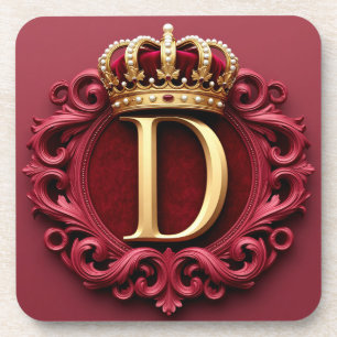 Dessous-de-verre Grand Monogramme D sur Velours Rouge
