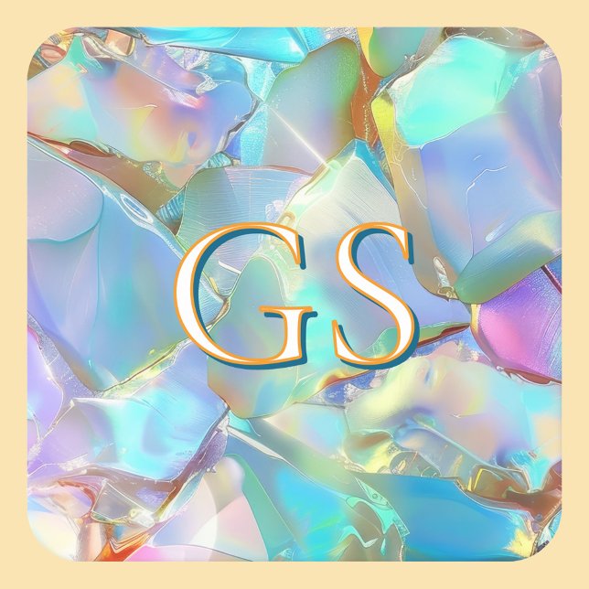 Dessous-de-verre Grand Monogramme ou Nom sur Opale (Créateur téléchargé)