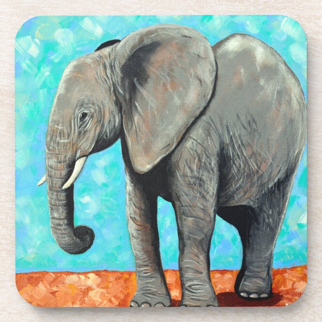 Dessous-de-verre Grand tableau d'éléphant bébé  (Devant)
