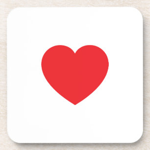 Dessous-de-verre Graphique de cœur d'amour rouge blanc moderne simp