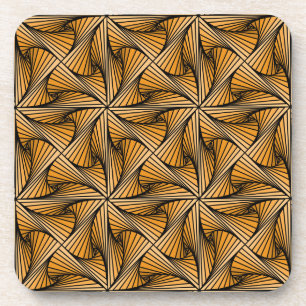 Dessous-de-verre Graphique géométrique 3D Spiral Twist Orange