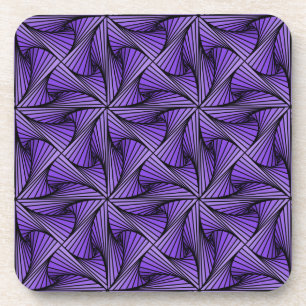 Dessous-de-verre Graphique géométrique 3D Spiral Twist Purple
