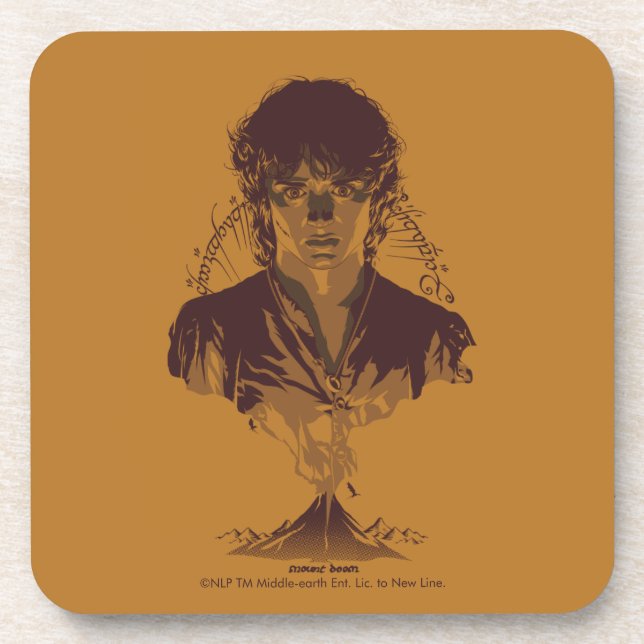 Dessous-de-verre Graphisme de l'inscription Tengwar de FRODO™ MOUNT (Devant)
