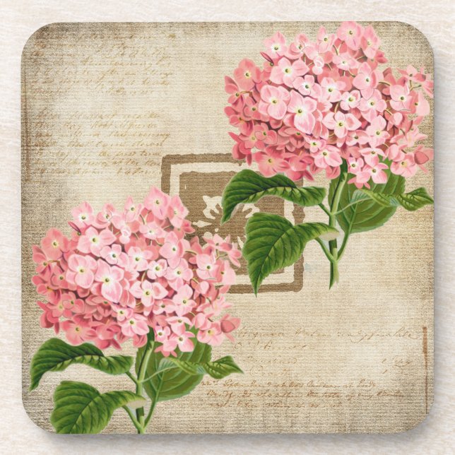 Dessous-de-verre Grappes d'hortensia roses II (Devant)