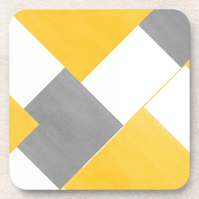 Dessous-de-verre Gray jaune blanc Abstrait (Devant)
