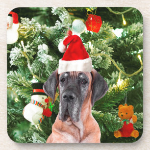 Dessous-de-verre Great Dane w Christmas Tree Cadeaux Boîtes de Noël