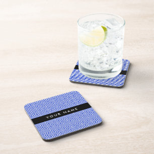 Dessous-de-verre Grec Meander Key H Blue, Votre Nom, Personnaliser
