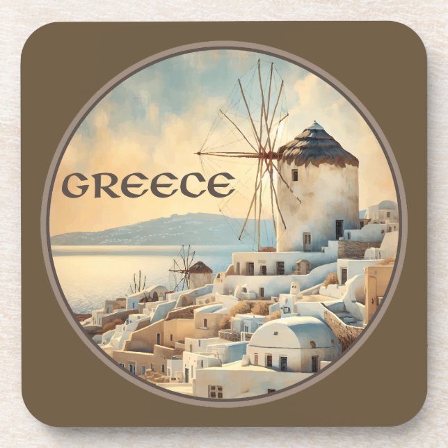 Dessous-de-verre Grèce Moulins à vent de Mykonos (Devant)
