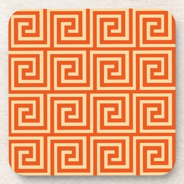 Dessous-de-verre Greek Key, mandarin orange (Devant)