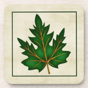 Dessous-de-verre Green 1 Leaf automne saison à thème Cork Dessous d