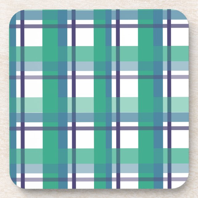 Dessous-de-verre Green And Purple Tartan Pattern (Devant)