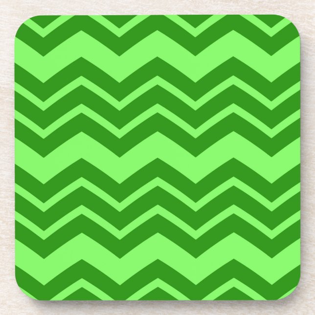 Dessous-de-verre Green Zig Zag Chevron Design Motif (Devant)