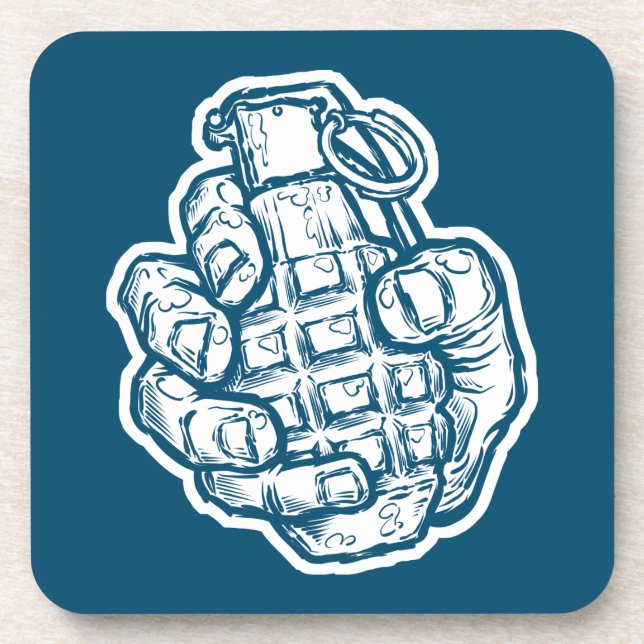 Dessous-de-verre Grenade À La Main En Style Bande Dessinée (Devant)