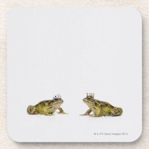 Dessous-de-verre Grenouille de roi et de reine regardant l'un