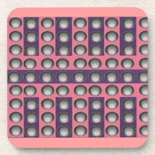 Dessous-de-verre Grey, Pink and Purple Dot Pattern