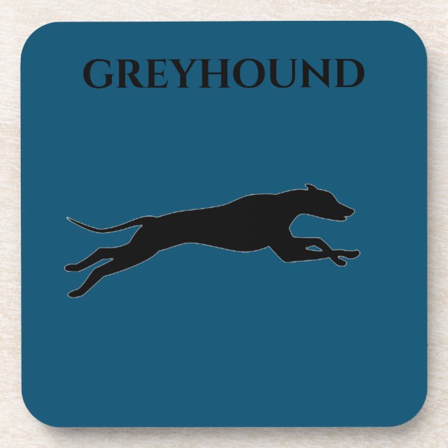 DESSOUS DE VERRE GREYHOUND avec dossier en liège. (Devant)