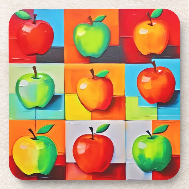 Dessous-de-verre Grille Apple colorée (Devant)