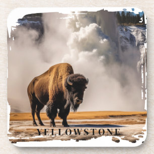 Dessous-de-verre Grille de boisson du bison de Yellowstone Geyser