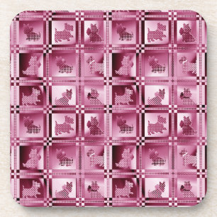 Dessous-de-verre Grille de chiots écossais à motifs