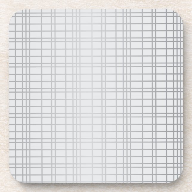 Dessous-de-verre Gris, moderne, simple, cool, lignes de grille tend (Devant)