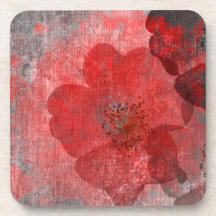 Dessous-de-verre Gris rouge noir Grunge Digital Graphic Art Design