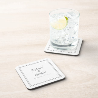 Dessous-de-verre Gris Ultime Jeune Marié Mariage Moderne Minimalist