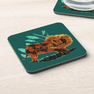 Dessous-de-verre Gros Lion de chat animal sauvage