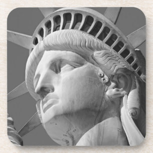 Dessous-de-verre Gros plan noir et blanc Statue de la Liberté