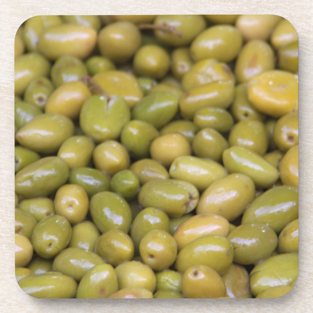Dessous-de-verre Gros plan sur des olives vertes (Devant)