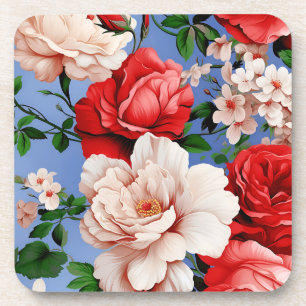 Dessous-de-verre Grosse Fleur Rouge rétro