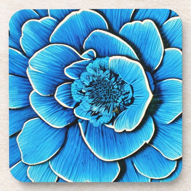 Dessous-de-verre Grosse floraison de Camellia Bleue (Devant)
