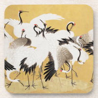 Grupe de grues japonaises Vintage Oiseau Riche Cla