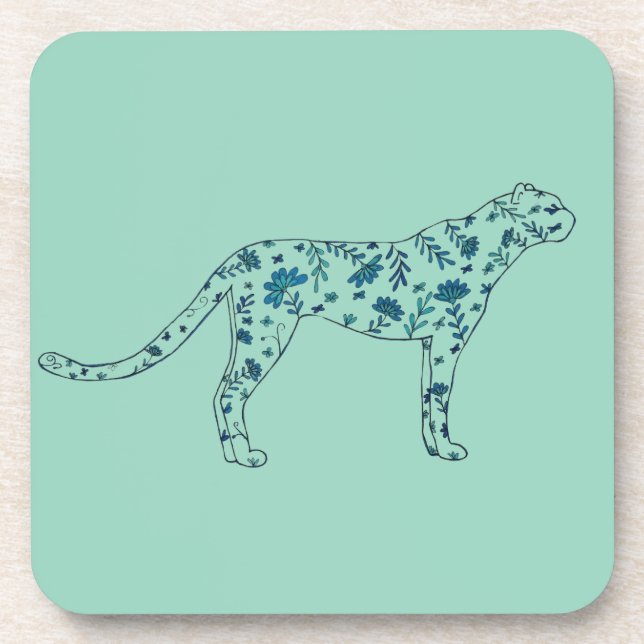 Dessous-de-verre Guépard floral (Devant)