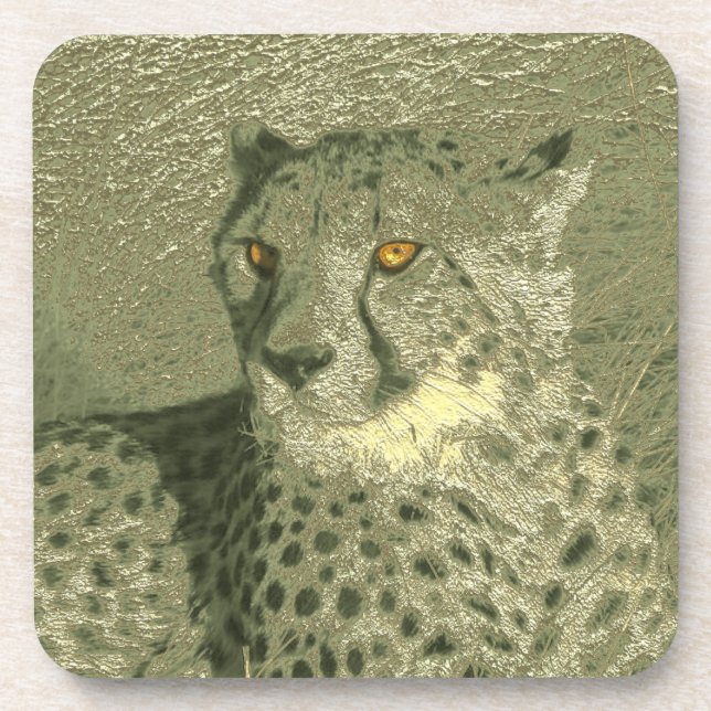 Dessous-de-verre guépard métallique (Devant)