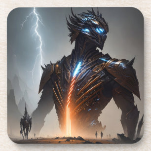 Dessous-de-verre Guerrier Cyborg de la foudre