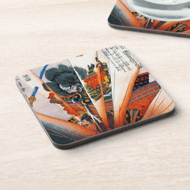 Dessous-de-verre Guerrier oriental frais de samouraïs de Kunioshi (Côté gauche)