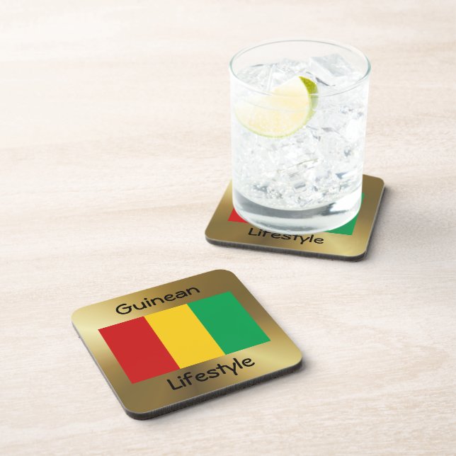 Dessous-de-verre Guinea-Conakry Flag+Text Coaster (Côté Droit)