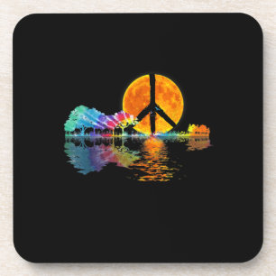 Dessous-de-verre Guitare Guitare Lac Shadow Peace Love Guitare